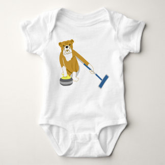 Bulldog Curling Baby Bodysuit