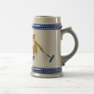 Bulldog Curling Beer Stein