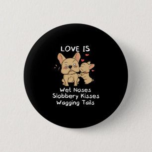 Bulldog Dad And Son Kisses Love My Dog Saying Quot 6 Cm Round Badge