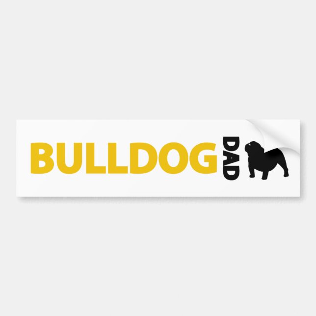Bulldog Dad Bumper Sticker (Front)