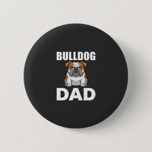Bulldog Dad Cartoon Dog Lover 6 Cm Round Badge