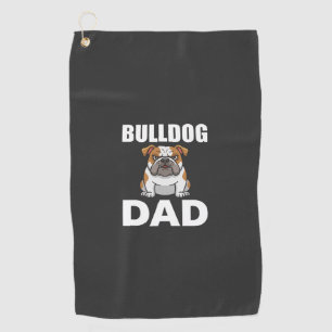 Bulldog Dad Cartoon Dog Lover Golf Towel