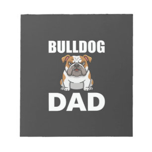 Bulldog Dad Cartoon Dog Lover Notepad