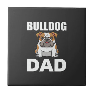 Bulldog Dad Cartoon Dog Lover Tile