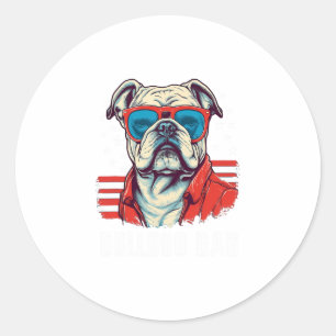 Bulldog Dad  Classic Round Sticker