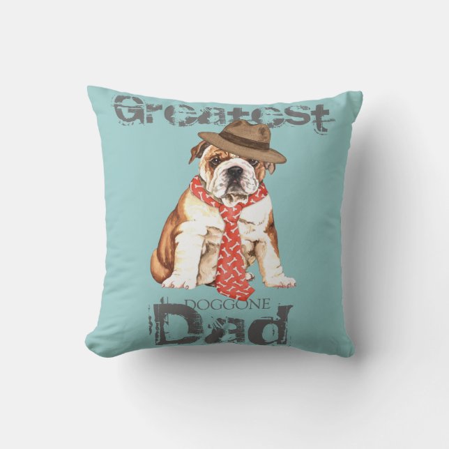 Bulldog Dad Cushion (Front)