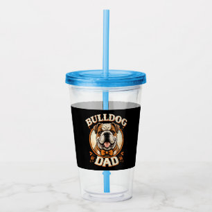 bulldog dad – cute vintage bulldog father’s day acrylic tumbler