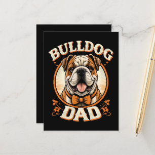 Bulldog Dad – Cute Vintage Bulldog Father’s Day Announcement Postcard