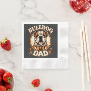 Bulldog Dad – Cute Vintage Bulldog Father’s Day Napkin
