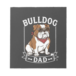 Bulldog Dad Dog Sunglasses Bandanna Notepad