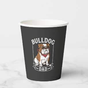 Bulldog Dad Dog Sunglasses Bandanna Paper Cups