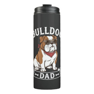 Bulldog Dad Dog Sunglasses Bandanna Thermal Tumbler