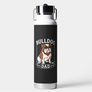 Bulldog Dad Dog Sunglasses Bandanna Water Bottle