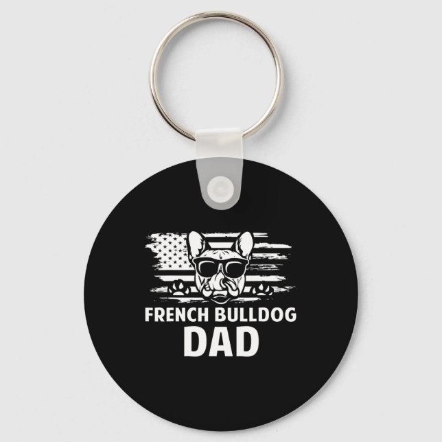 Bulldog Dad Frenchie Lover Gift Dog Owner  Key Ring (Front)