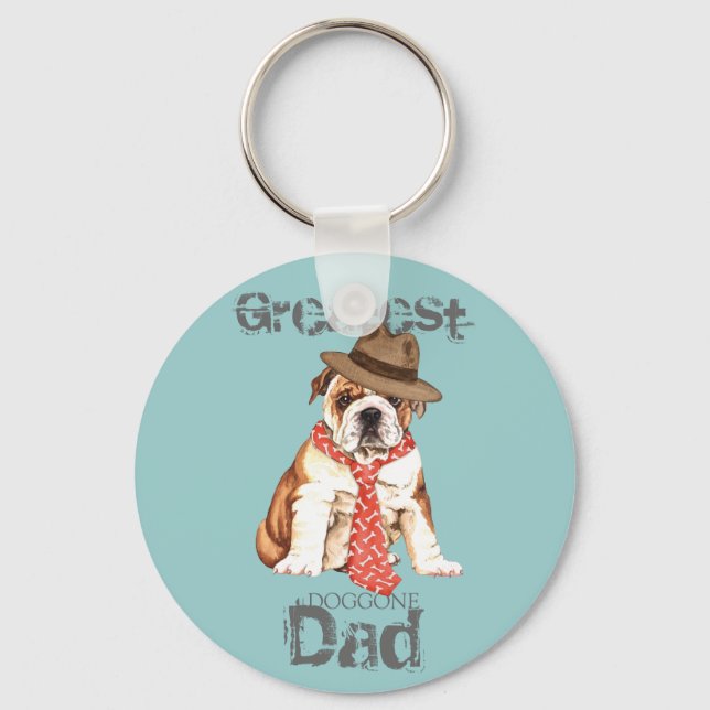 Bulldog Dad Key Ring (Front)