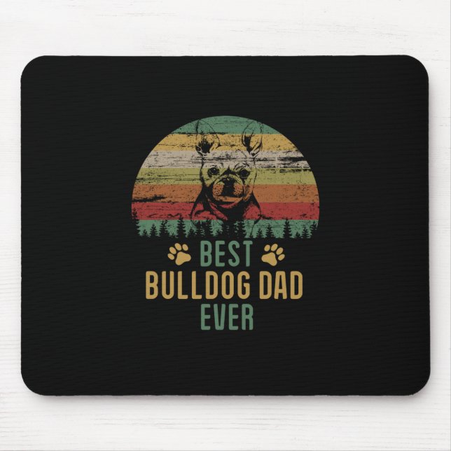 Bulldog dad mouse pad (Front)