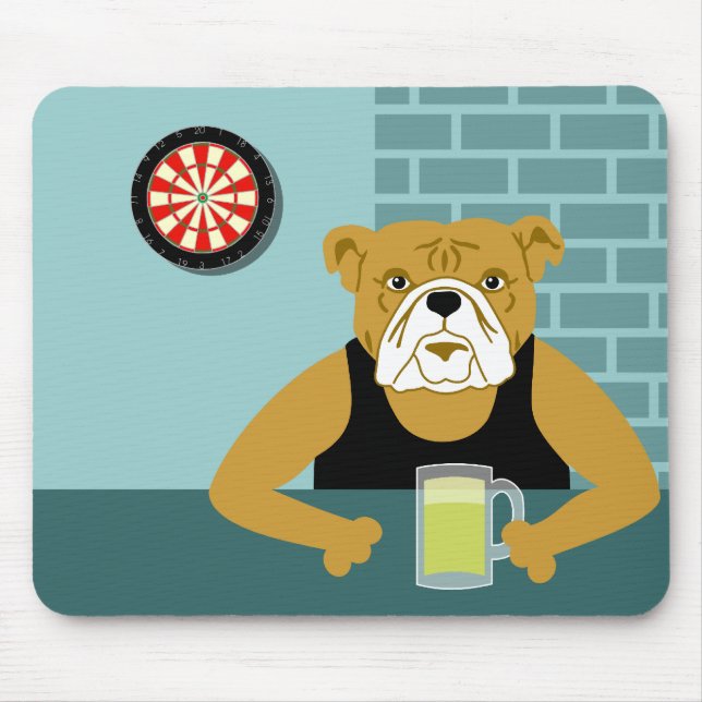 Bulldog Dartboard Beer Bar Mouse Pad (Front)
