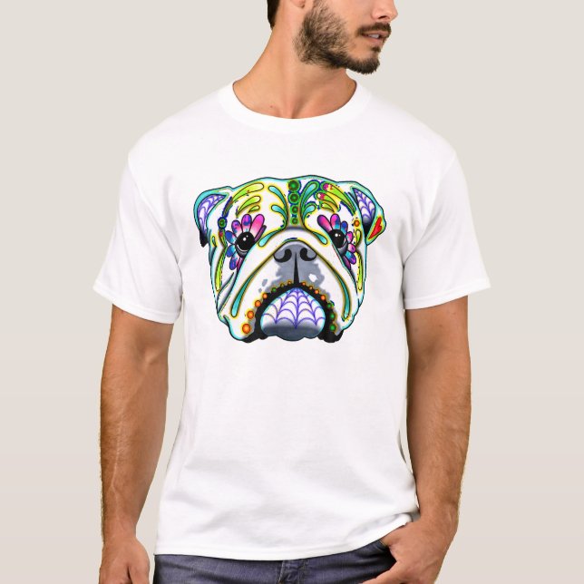 Bulldog Day of the Dead T-Shirt (Front)