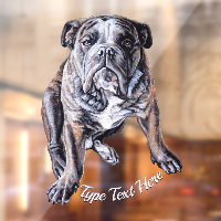 Bulldog Decal Bulldog Art Window Cling Personalise