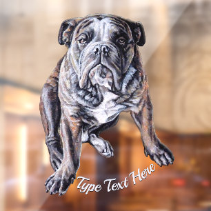 Bulldog Decal Bulldog Art Window Cling Personalise