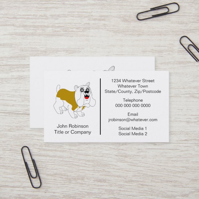 Bulldog Design Boarding Kennels Business Card (Front/Back In Situ)