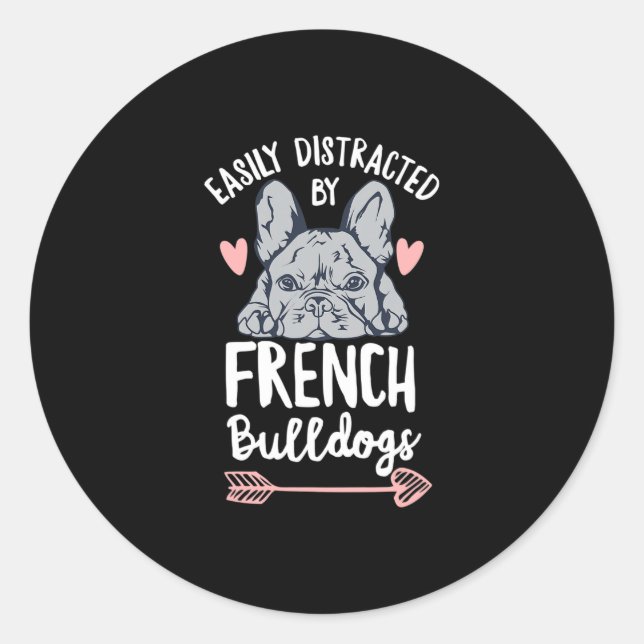 Bulldog Design For A Frenchie Owner  Classic Round Sticker (Front)