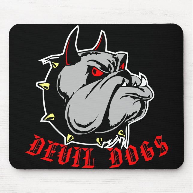 Bulldog Devil Dogs Black Mouse Pad (Front)