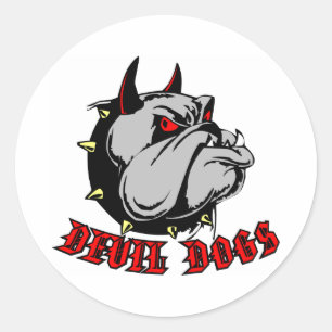 Bulldog Devil Dogs Classic Round Sticker