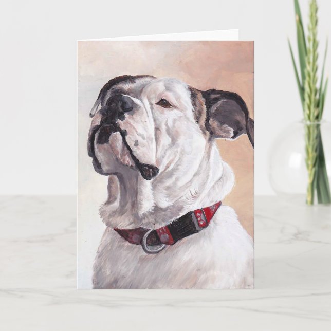 Bulldog Dog Art Greeting Card (Front)