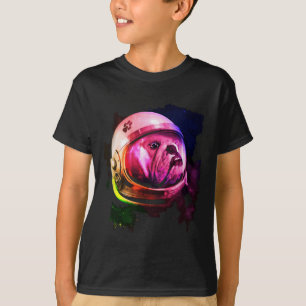 Bulldog Dog Astronaut Spacemen T-Shirt