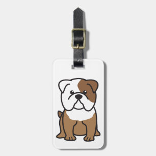Bulldog Dog Cartoon Luggage Tag