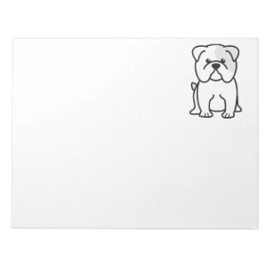 Bulldog Dog Cartoon Notepad