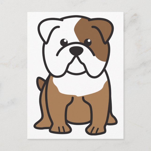 Bulldog Dog Cartoon Postcard (Front)