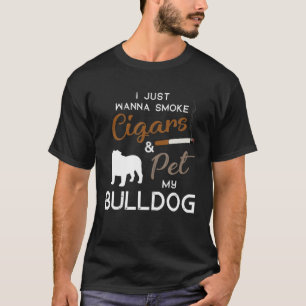 Bulldog Dog Cigar Lover Owner Christmas Birthday G T-Shirt