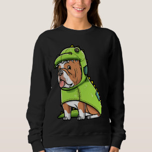 Bulldog Dog English Bulldog In Dinosaur Costume Sweatshirt
