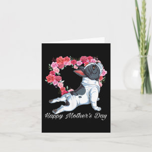 Bulldog Dog Heart Floral Happy Mother's Day Gifts Card