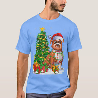 Bulldog Dog Lover Xmas Tree Santa Funny Bulldog Ch T-Shirt