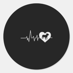 Bulldog Dog Lovers Men Women Gift Frenchie Heartbe Classic Round Sticker