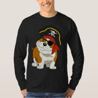 Bulldog Dog Pirate Captain with Skull Easy Hallowe