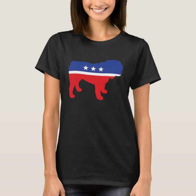 Bulldog Dog  Political Symbol Election Mascot T-Shirt (Front)