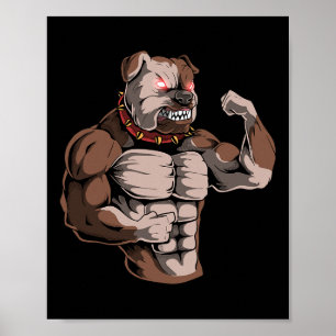Bulldog Dog Powerlifter Strongman Weightlifting Gy Poster