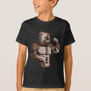 Bulldog Dog Powerlifter Strongman Weightlifting Gy T-Shirt