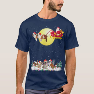 Bulldog Dog Reindeer Dog Lights Christmas Lover Te T-Shirt