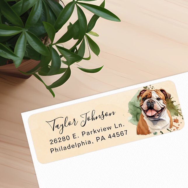Bulldog Dog Return Address Label (Creator Uploaded)