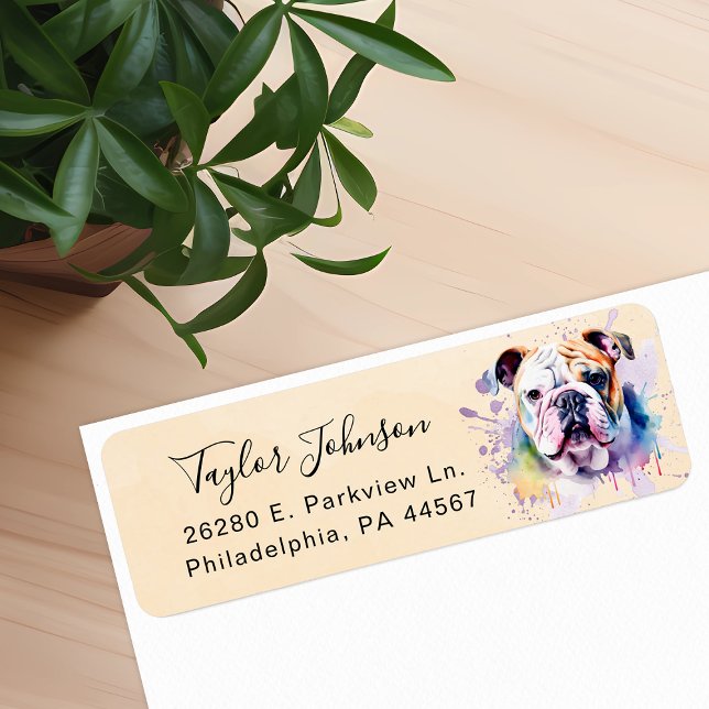 Bulldog Dog Return Address Label (Creator Uploaded)