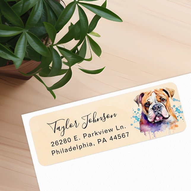 Bulldog Dog Return Address Label (Creator Uploaded)