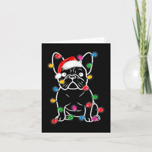 Bulldog Dog Tree Christmas Lights Pajama Boys Girl Card