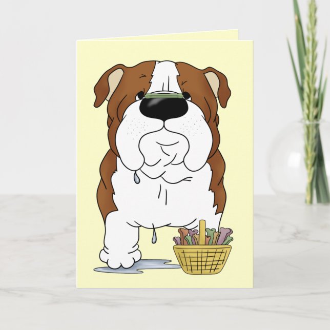 Bulldog - Easter Bone Hunt, Anyone? Holiday Card (Front)