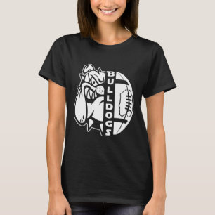 Bulldog Face Half Football Ball Fun Rug T-Shirt