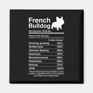 Bulldog Facts Nutrition Fun Frenchie Lover  Magnet